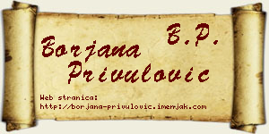 Borjana Privulović vizit kartica